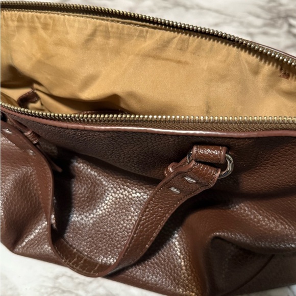 Nine West Brown Leather Shoulder Bag with Gold Hardware - Picture 9 of 12